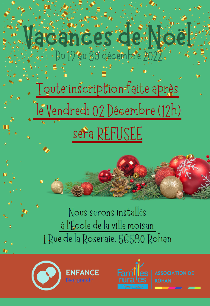 Affiche Vacances de Noël