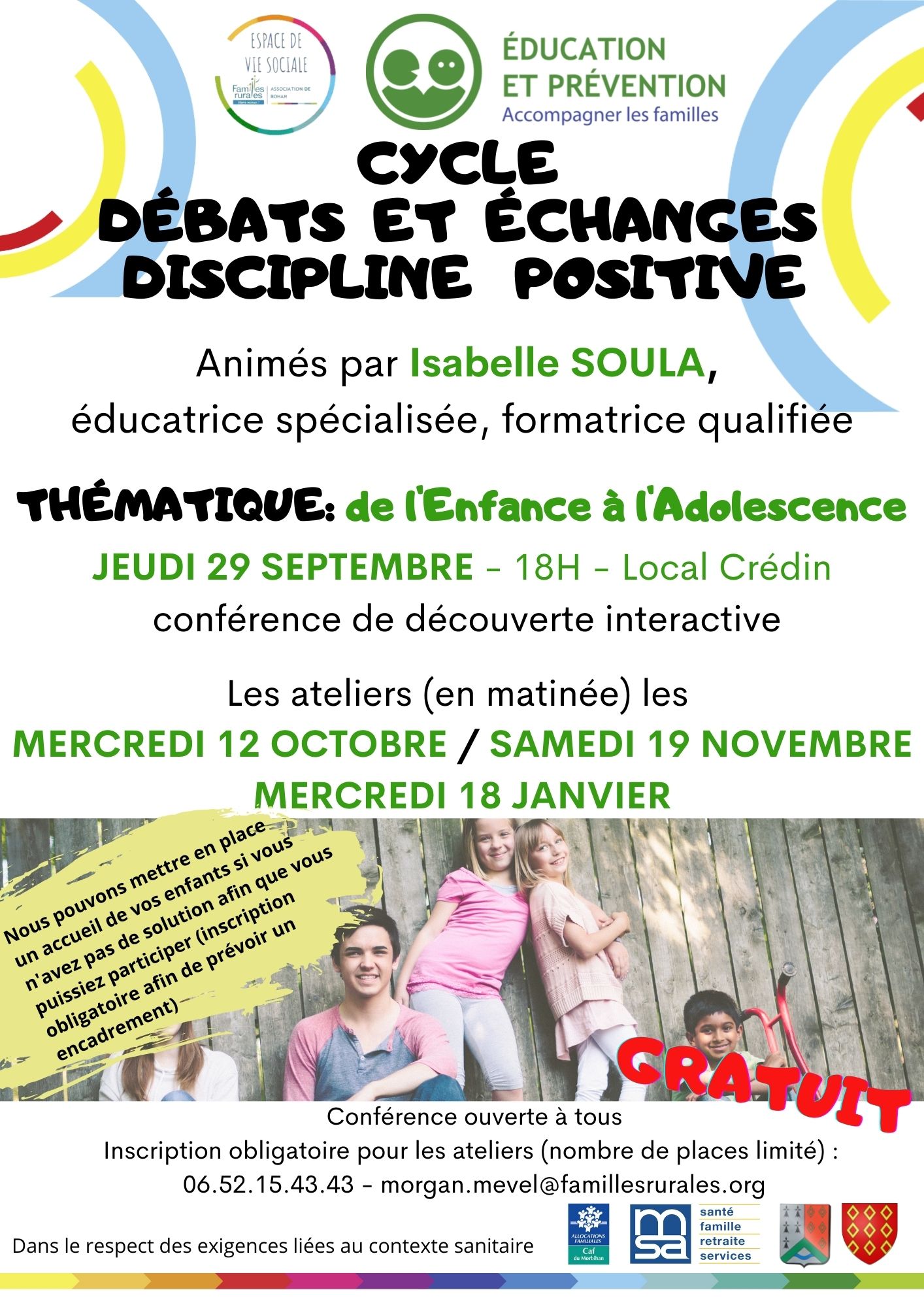 Affiche cycle débats et échanges sur la discipline positive