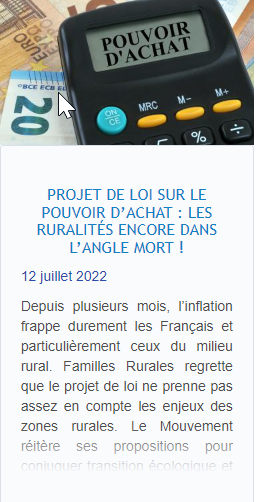 pouvoir d'achat et ruralité