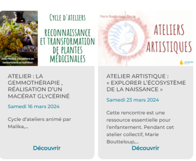 Evènements programmés au Poirier