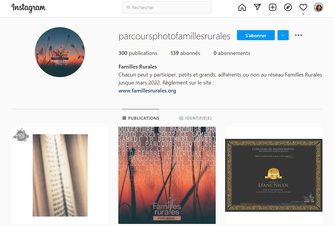 Galerie instagram Familles Rurales