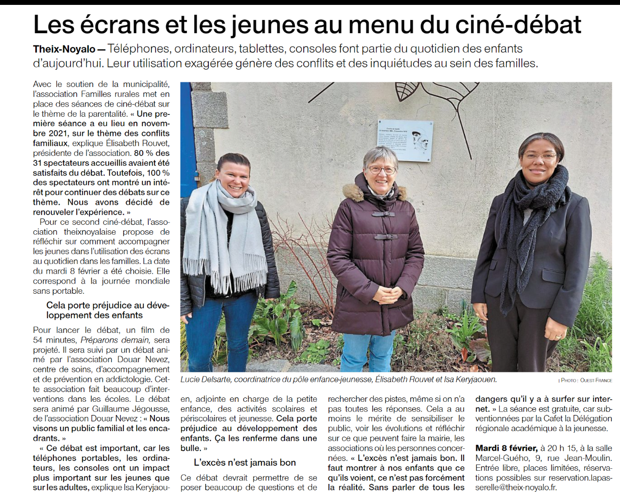 Article de presse paru dans OUEST FRANCE