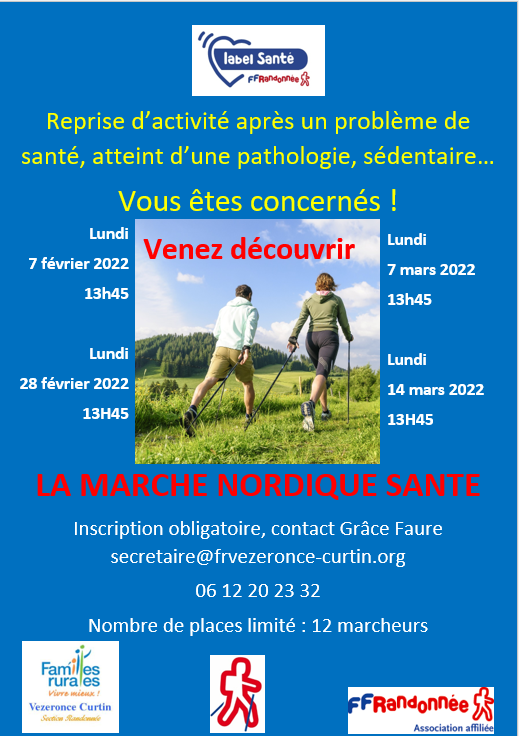 Marche Nordique Santé - Février / Mars 2022